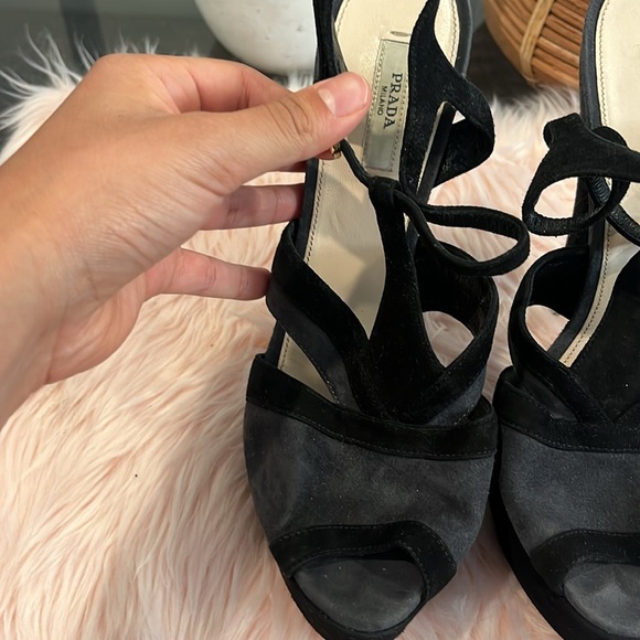Prada Two Toned Suede Heels - Picture 3 of 7